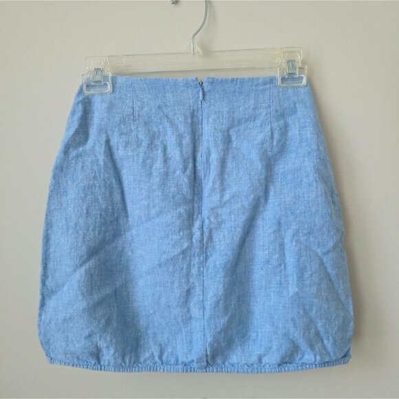 ARITZIA | Wilfred Parthenon Wrap Skirt Linen Blue Sz 6 - Picture 4 of 8